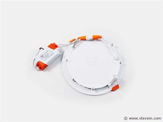 Led-paneel – rond inbouw – 12w – 6500k – koud wit (x20) - afbeelding 2 van  4