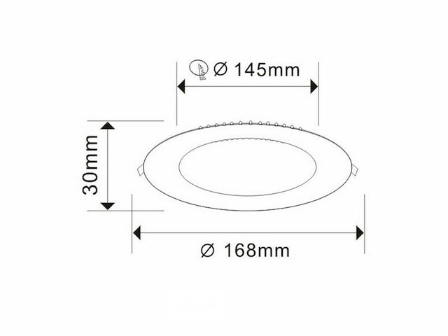 Led-paneel – rond inbouw – 12w – 6500k – koud wit (x20) - afbeelding 4 van  5