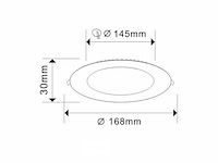 Led-paneel – rond inbouw – 12w – 6500k – koud wit (x20) - afbeelding 4 van  5
