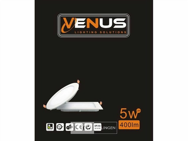 Led-paneel – rond inbouw – 5w – 3000k – warm wit (x25) - afbeelding 5 van  5