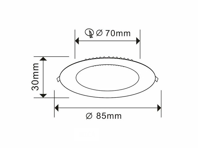 Led-paneel – rond inbouw – 5w – 3000k – warm wit (x25) - afbeelding 4 van  5