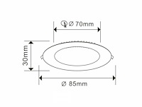Led-paneel – rond inbouw – 5w – 3000k – warm wit (x25) - afbeelding 4 van  5