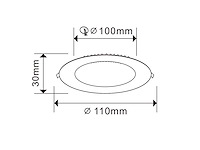 Led-paneel – rond inbouw – 8w – 3000k – warm wit (x20) - afbeelding 1 van  2