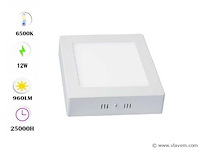 Led-paneel – vierkante opbouwmontage – 12w – 6500k – koud wit (x10) - afbeelding 1 van  4