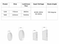 Led-paneel – vierkante opbouwmontage – 12w – 6500k – koud wit (x10) - afbeelding 5 van  5