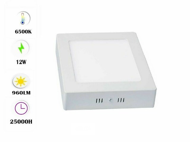 Led-paneel – vierkante opbouwmontage – 12w – 6500k – koud wit (x10) - afbeelding 2 van  5