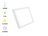 Led-paneel – vierkante opbouwmontage – 18w – 3000k – warm wit (x10) - afbeelding 2 van  4