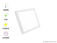 Led-paneel – vierkante opbouwmontage – 18w – 3000k – warm wit (x10) - afbeelding 2 van  4