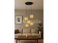 Led pendellicht – model b067/5 – 3000k – warm wit – zilver - afbeelding 2 van  4