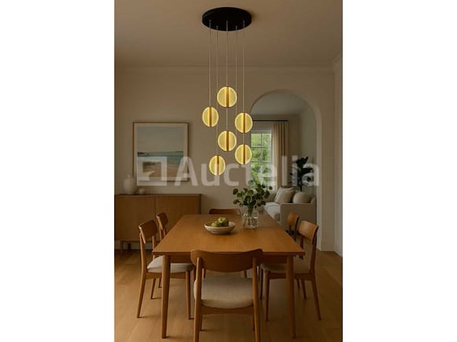 Led pendellicht – model b067/5 – 3000k – warm wit – zilver - afbeelding 4 van  4
