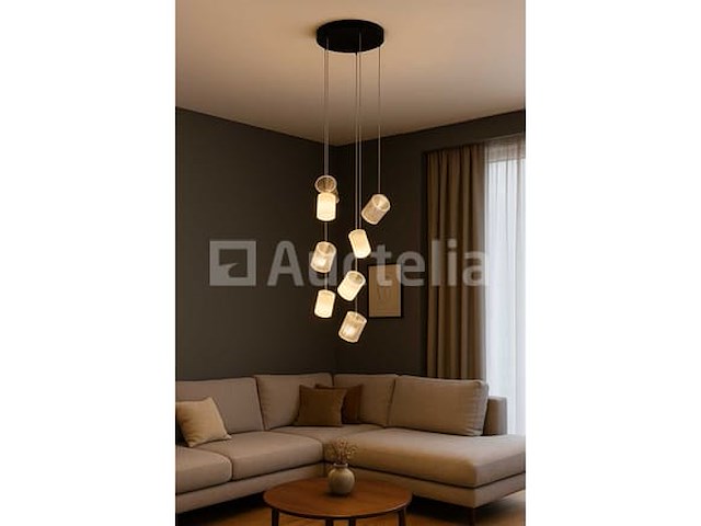 Led pendellicht – model b068/7 – 3000k – warm wit – zilver - afbeelding 2 van  4