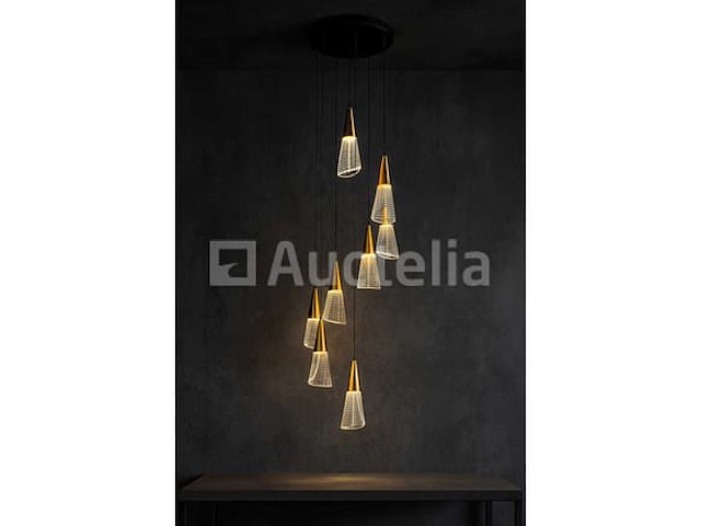 Led pendellicht – model b073/8 – 3000k – warm wit – zilver - afbeelding 1 van  3