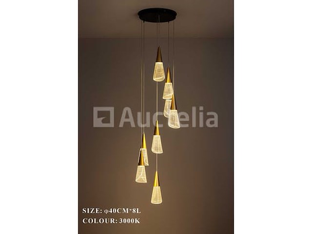 Led pendellicht – model b073/8 – 3000k – warm wit – zilver - afbeelding 2 van  3