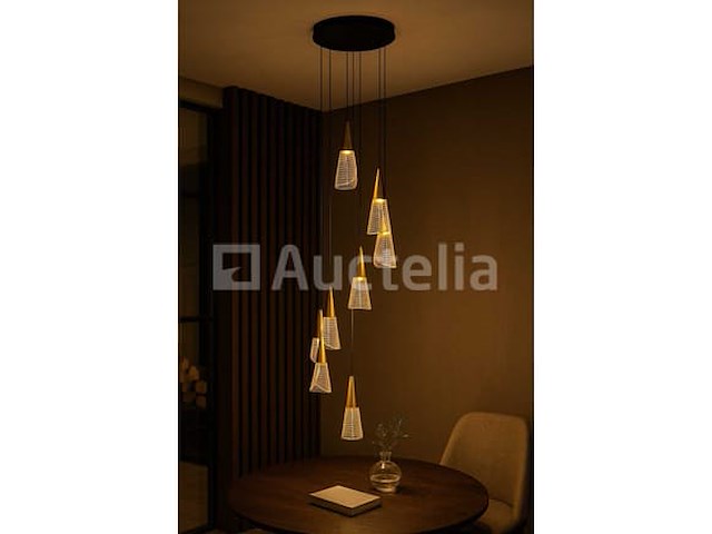 Led pendellicht – model b073/8 – 3000k – warm wit – zilver - afbeelding 3 van  3