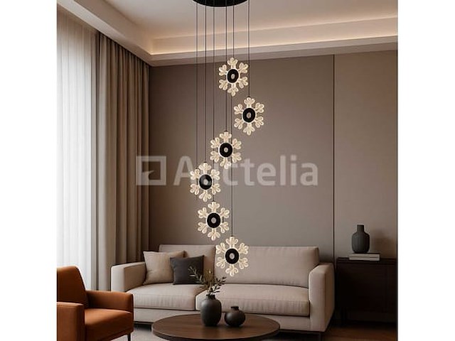 Led pendellicht – model b074/6 – 3000k – warm wit – zilver - afbeelding 4 van  4