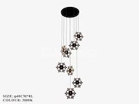 Led pendellicht – model b074/8 – 3000k – warm wit – zilver - afbeelding 1 van  2