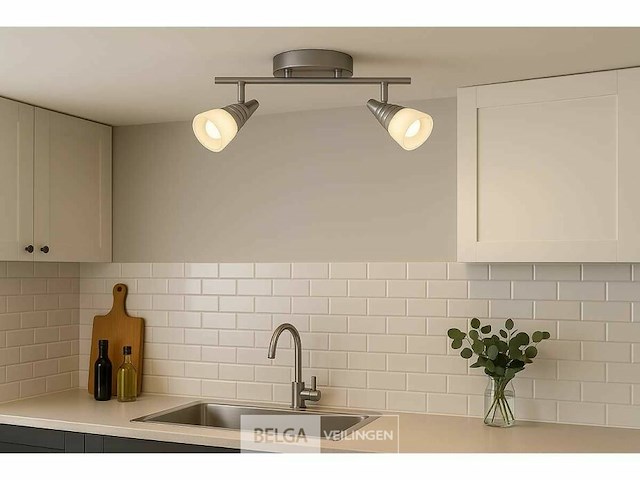 Led plafondlamp - 2 spots - di03 - 2 x 5w zilver (x4) - afbeelding 1 van  5