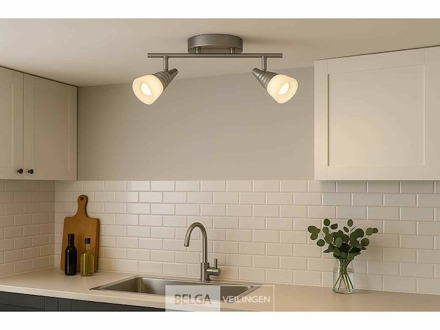 Led plafondlamp - 2 spots - di03 - 2 x 5w zilver (x4) - afbeelding 2 van  5