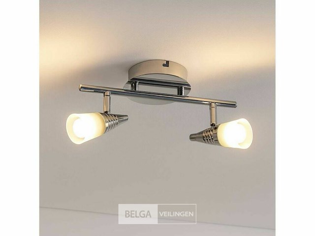 Led plafondlamp - 2 spots - di03 - 2 x 5w zilver (x4) - afbeelding 3 van  5