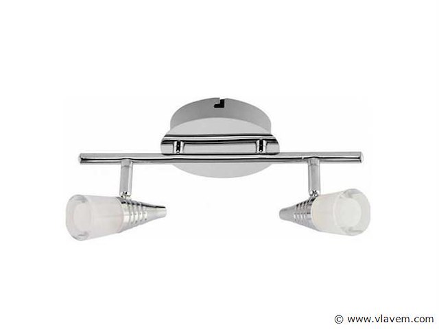 Led plafondlamp – 2 spots – di03 – 2 x 5w – zilver (x2) - afbeelding 4 van  4