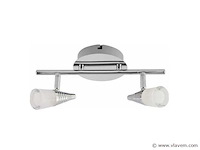Led plafondlamp – 2 spots – di03 – 2 x 5w – zilver (x2) - afbeelding 4 van  4