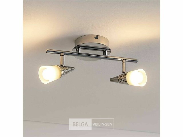 Led plafondlamp – 2 spots – di03 – 2 x 5w – zilver (x2) - afbeelding 3 van  5