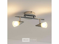 Led plafondlamp – 2 spots – di03 – 2 x 5w – zilver (x2) - afbeelding 3 van  5