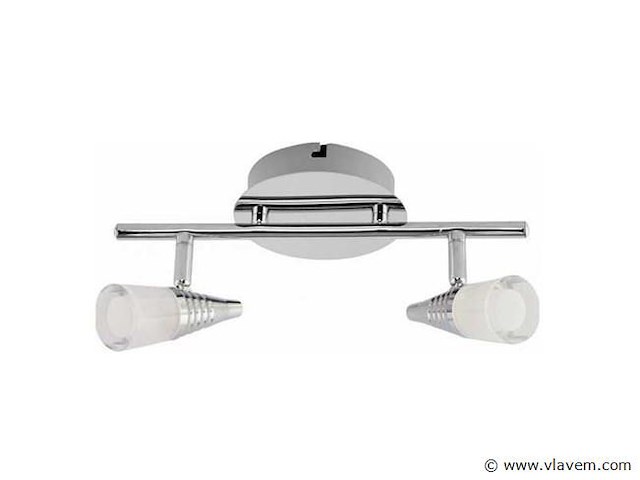 Led plafondlamp . 2 spots . di03 . 2 x 5w zilver (x4) - afbeelding 4 van  4