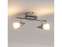 Led plafondlamp – 2 spots – di03 – 2 x 5w – zilver (x8) - afbeelding 2 van  3