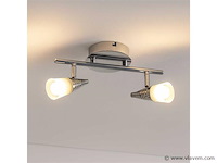 Led plafondlamp – 2 spots – di03 – 2 x 5w – zilver (x8) - afbeelding 2 van  4