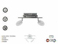 Led plafondlamp – 2 spots – hl7162l – 2 x 5w - (x8) - afbeelding 4 van  5