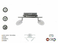 Led plafondlamp – 2 spots – hl7162l – 2 x 5w (x4) - afbeelding 4 van  5