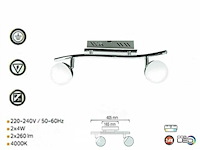 Led plafondlamp – 2 spots – hl7182l – 2 x 4w (x4) - afbeelding 4 van  5