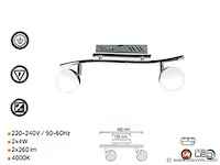 Led plafondlamp . 2 spots . hl7182l . 2 x 4w (x8) - afbeelding 3 van  4