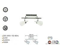 Led plafondlamp – 2 spots – hl7192l – 2 x 4w (x8) - afbeelding 4 van  4