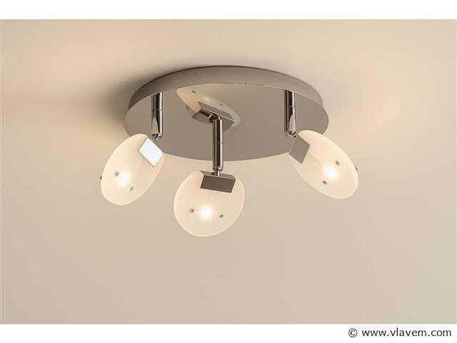 Led plafondlamp – 3 spots – hl7160l – 3 x 5w – zilver (x3) - afbeelding 2 van  4
