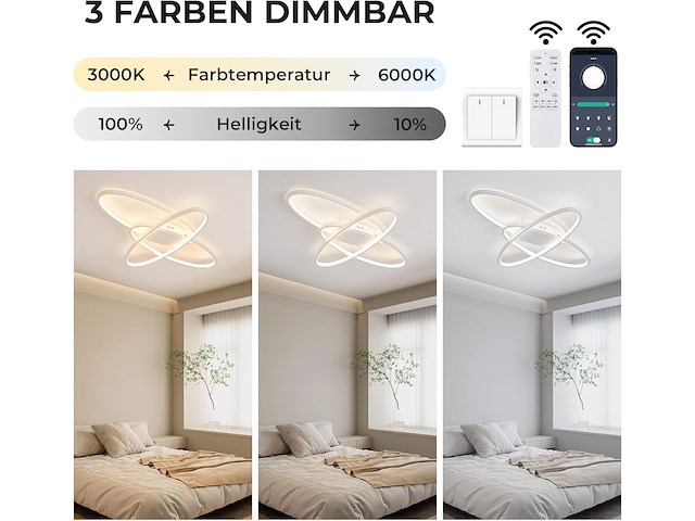 Led plafondlamp ellips wit - afbeelding 3 van  3