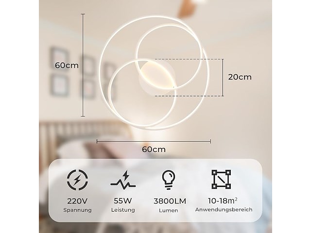 Led plafondlamp wit - afbeelding 4 van  5