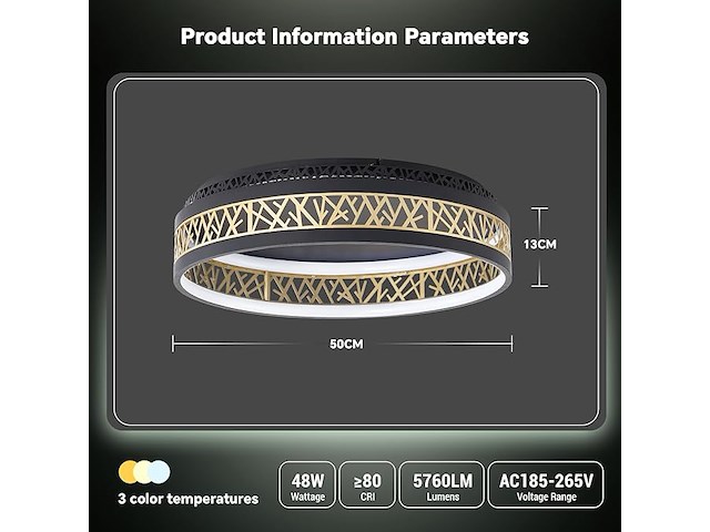 Led-plafondlamp - afbeelding 3 van  4