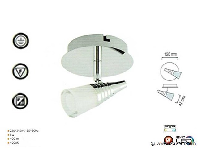 Led plafondspot – di02 – 5w – 4000k – neutraal wit – zilver (x4) - afbeelding 4 van  4