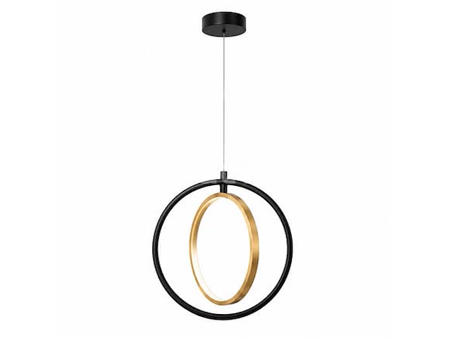 Led ring hanglamp 15w – 4000k neutraal wit - zwart/goud – ip20 – daxton-15 - afbeelding 3 van  5