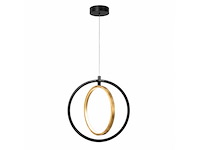 Led ring hanglamp 15w – 4000k neutraal wit - zwart/goud – ip20 – daxton-15 - afbeelding 3 van  5