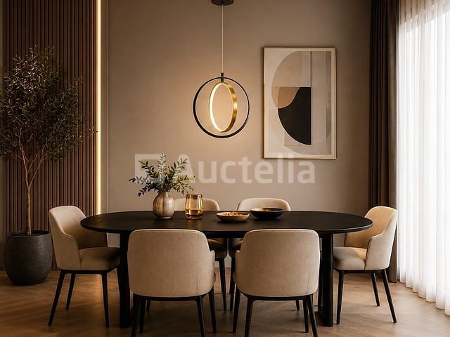Led ring hanglamp 15w – 4000k neutraal wit - zwart/goud – ip20 – daxton-15 - afbeelding 2 van  5