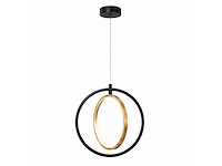 Led ring hanglamp 15w – 4000k neutraal wit - zwart/goud – ip20 – daxton-15 - afbeelding 2 van  5