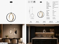 Led ring hanglamp 15w – 4000k neutraal wit - zwart/goud – ip20 – daxton-15 - afbeelding 6 van  6