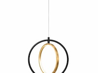 Led ring hanglamp 15w – 4000k neutraal wit - zwart/goud – ip20 – daxton-15 - afbeelding 2 van  5