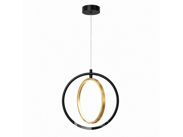 Led ring hanglamp 15w – 4000k neutraal wit - zwart/goud – ip20 – daxton-15 - afbeelding 3 van  6