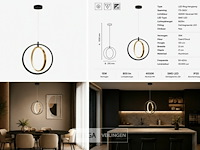 Led ring hanglamp 15w – 4000k neutraal wit - zwart/goud – ip20 – daxton-15 - afbeelding 6 van  6