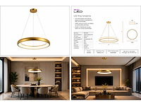 Led ring hanglamp 30w – 4000k neutraal wit - rose gold – ip20 – essence-30 - afbeelding 5 van  5