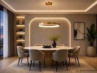 Led ring hanglamp 30w – 4000k neutraal wit - rose gold – ip20 – essence-30 - afbeelding 1 van  5